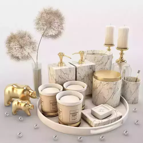 bathroomset01 marble and gold bathroom accessories
