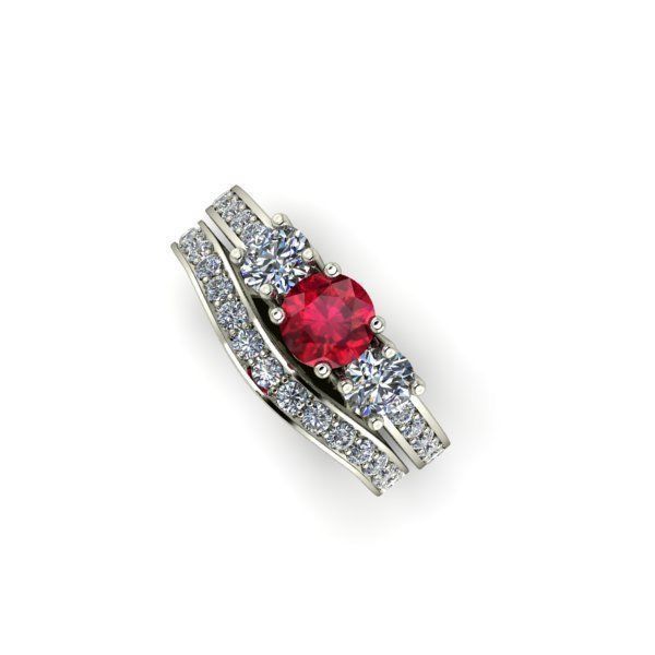 CJC1953 Ladies womans womens diamond ruby emerald Rings 3D print model_8