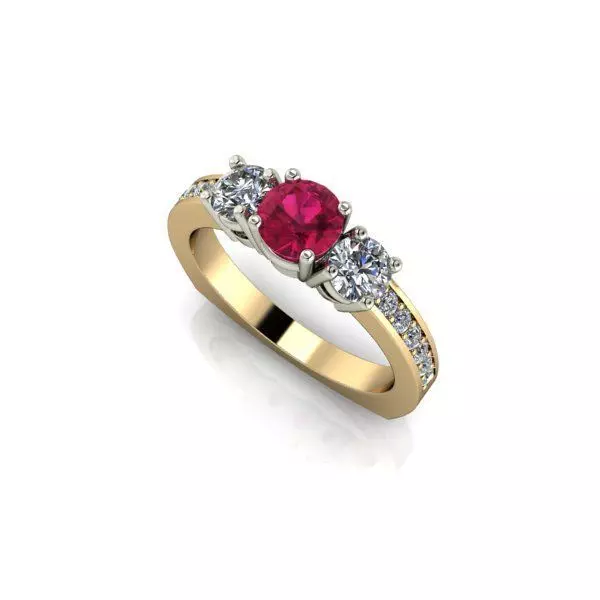 CJC1953 Ladies womans womens diamond ruby emerald Rings 3D print model_0