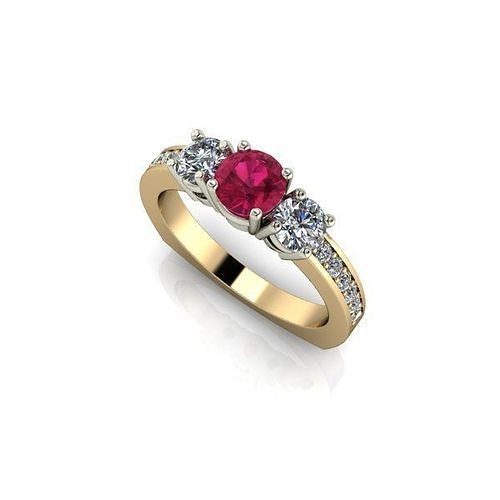 CJC1953 Ladies womans womens diamond ruby emerald Rings 3D print model