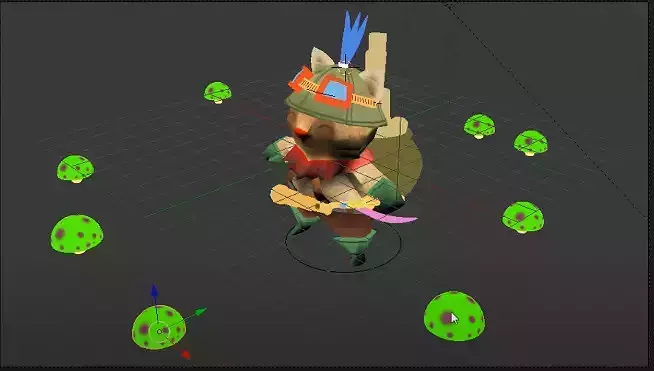 Captain teemo game character  - Low Poly Low-poly 3D model