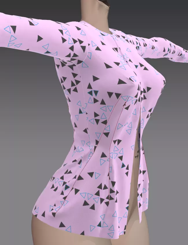 Stylized Female Button Down Shirt Free 3D model