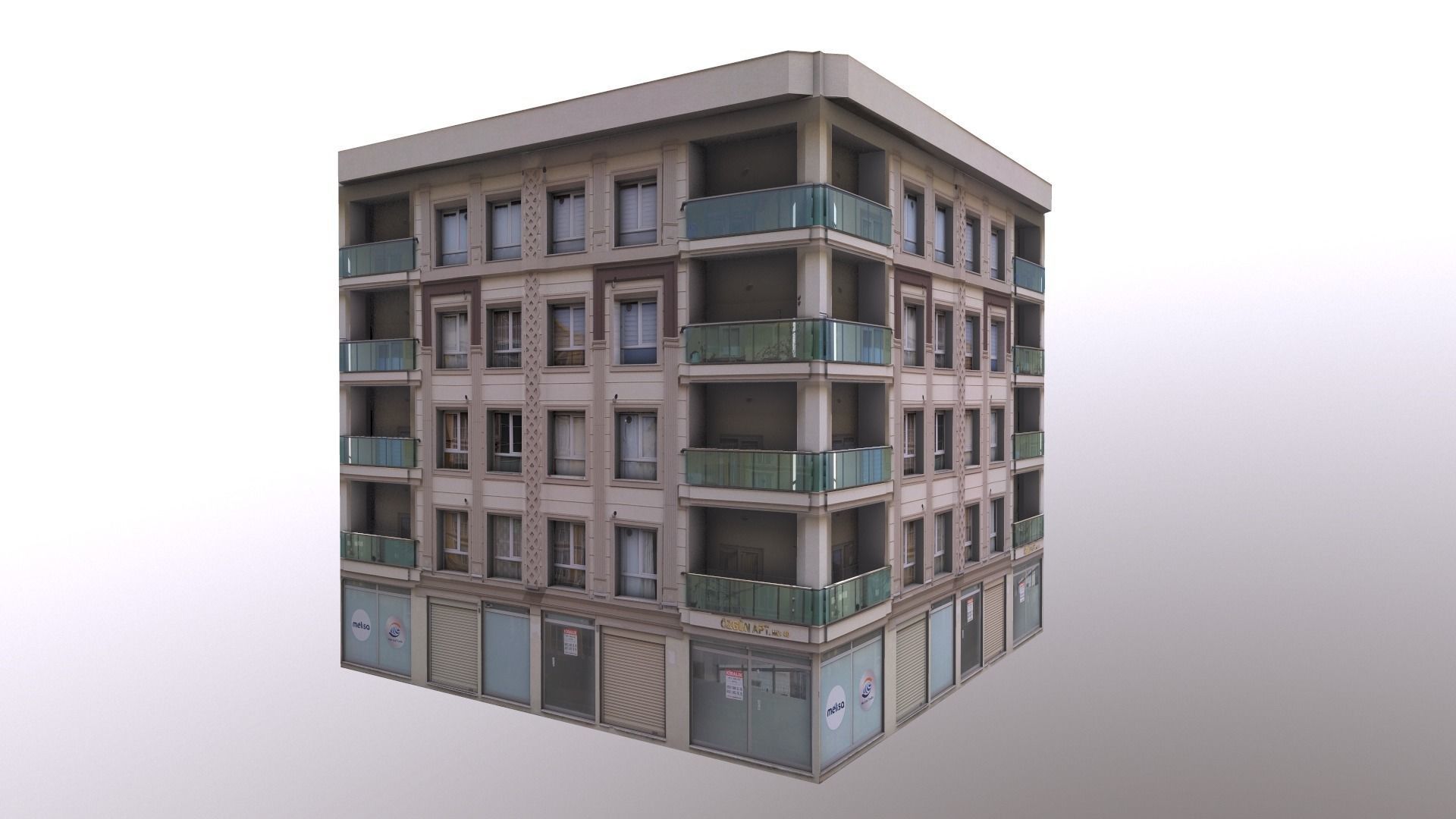 Architectural Building-4 Low-poly 3D model_14