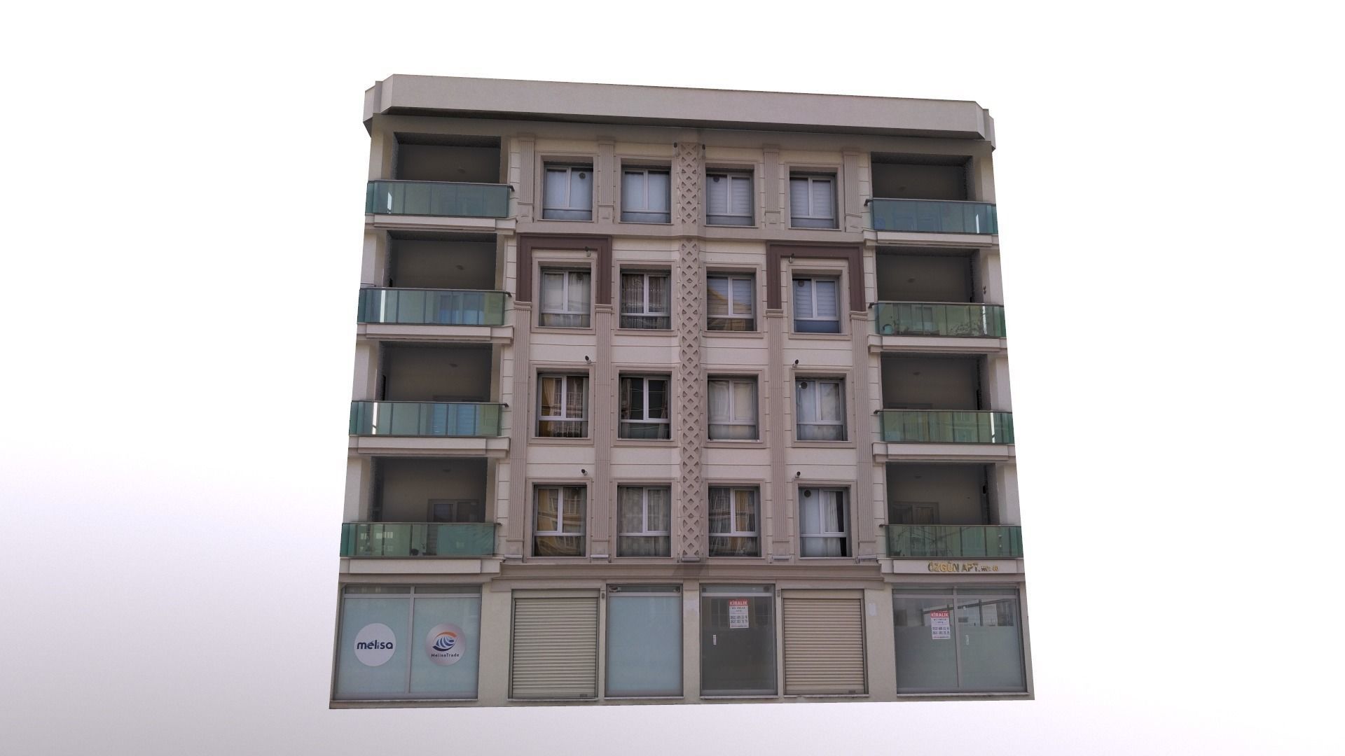 Architectural Building-4 Low-poly 3D model_17