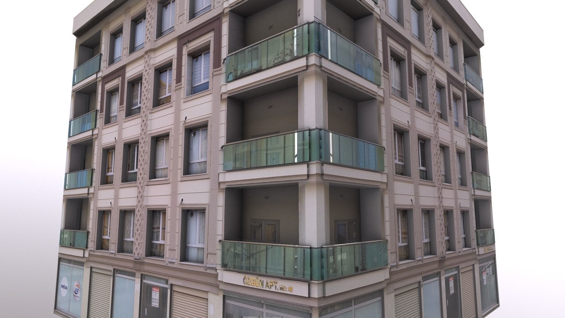 Architectural Building-4 Low-poly 3D model_8