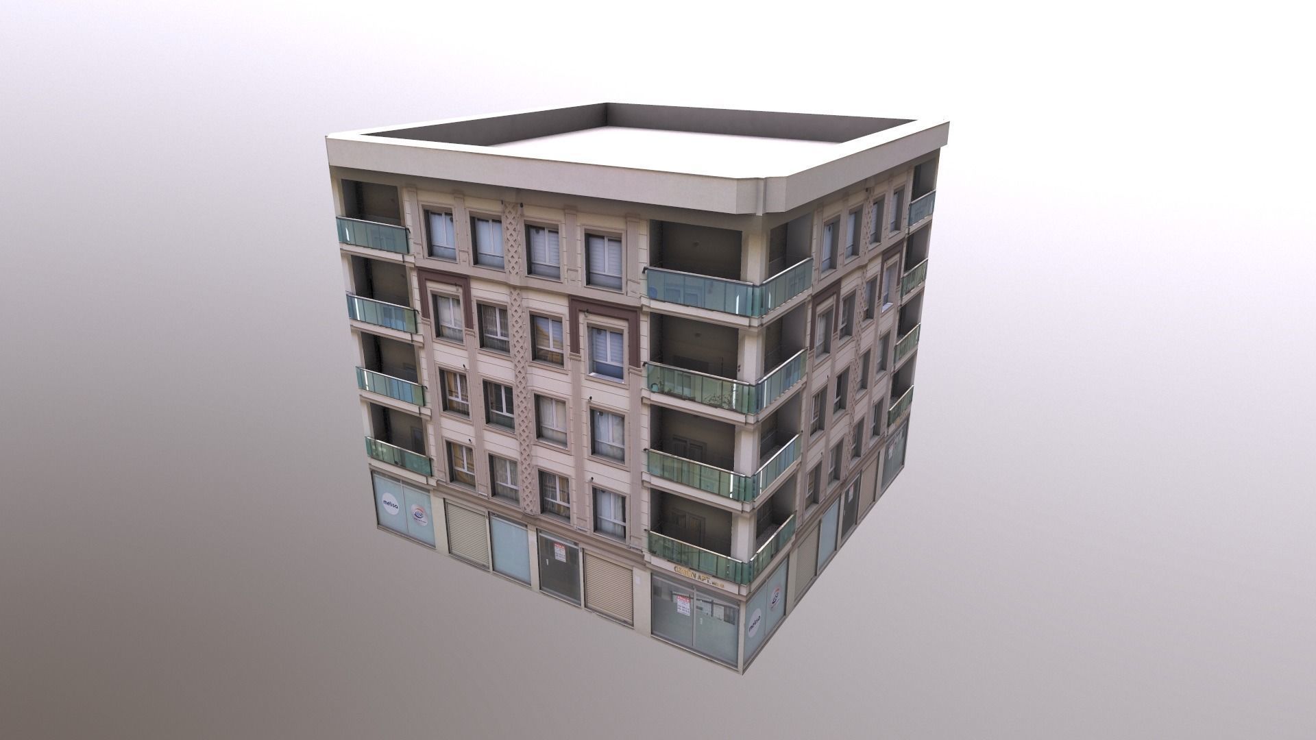 Architectural Building-4 Low-poly 3D model_4