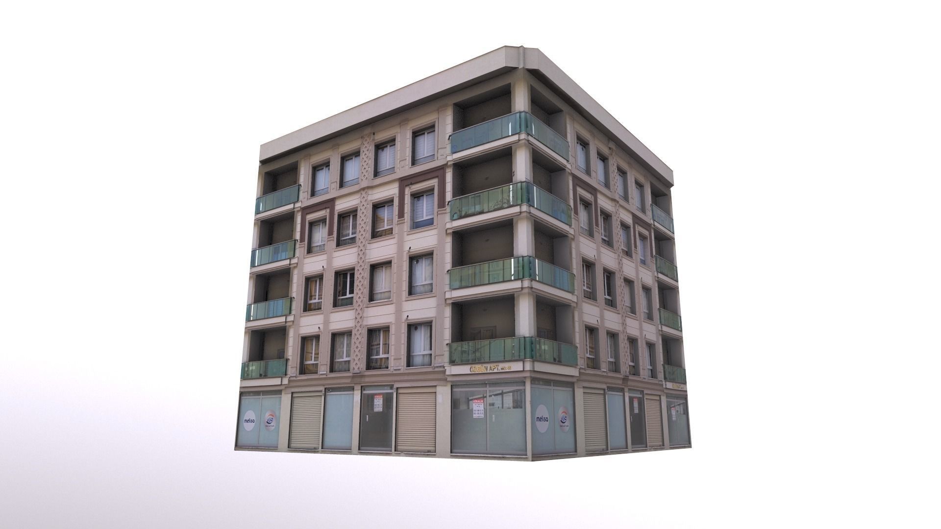 Architectural Building-4 Low-poly 3D model_5