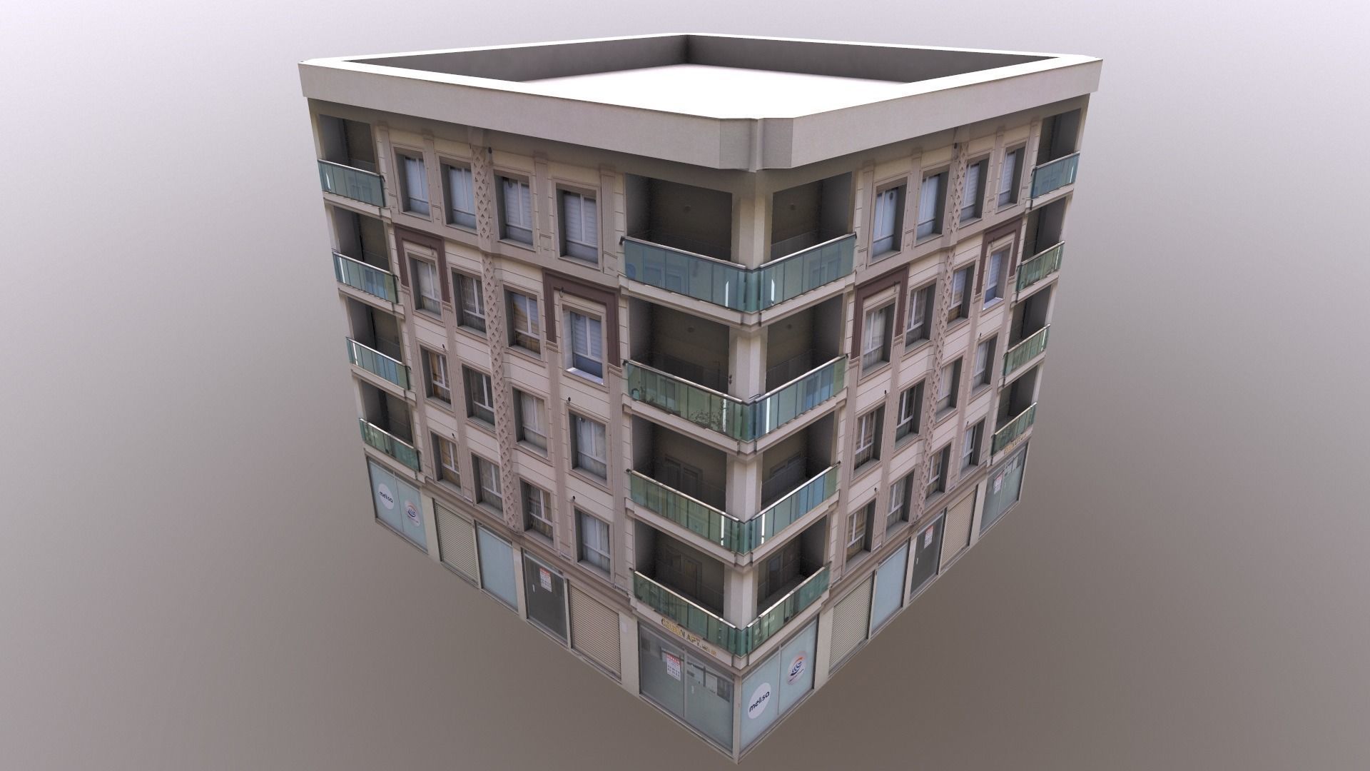 Architectural Building-4 Low-poly 3D model_19