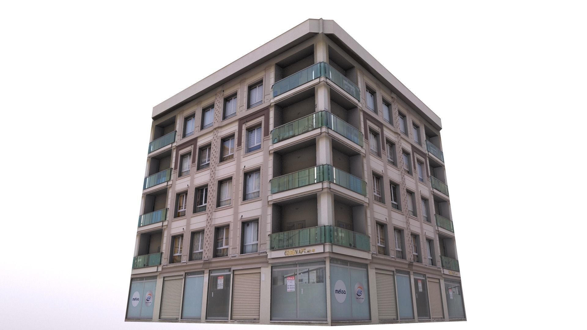 Architectural Building-4 Low-poly 3D model_12