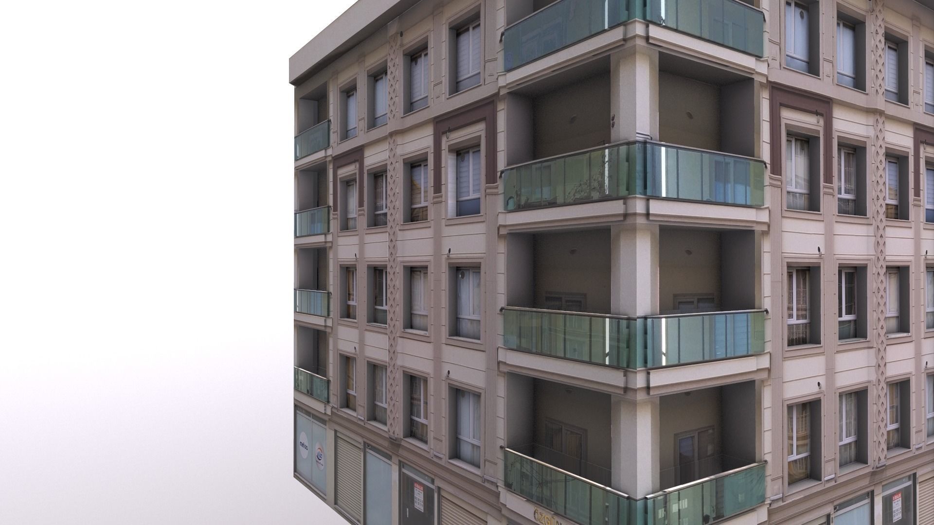 Architectural Building-4 Low-poly 3D model_11