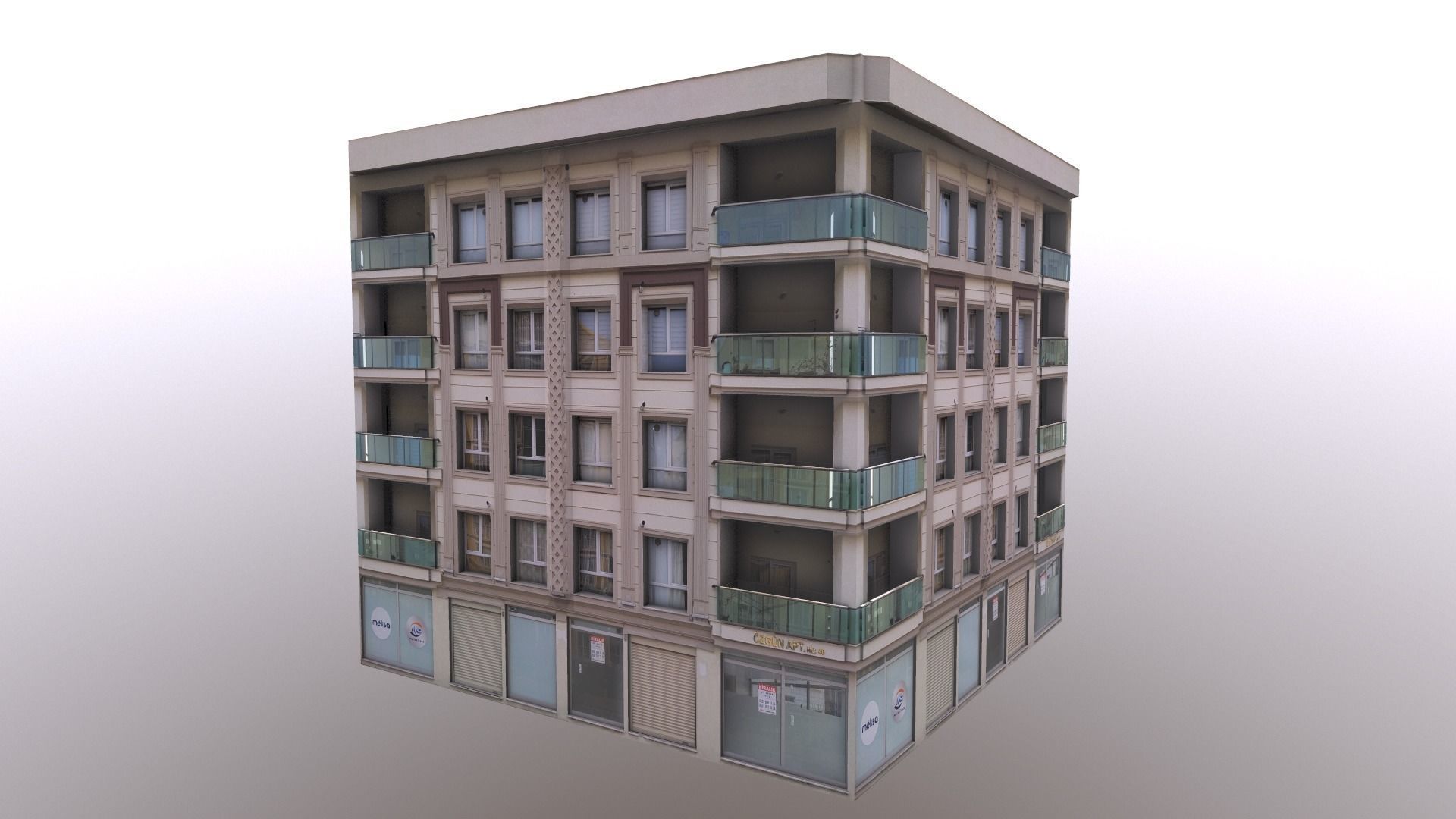 Architectural Building-4 Low-poly 3D model_15