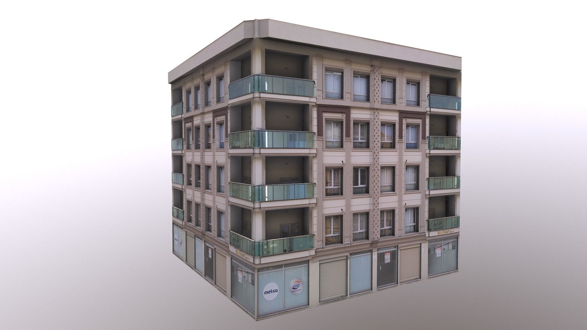 Architectural Building-4 Low-poly 3D model_20