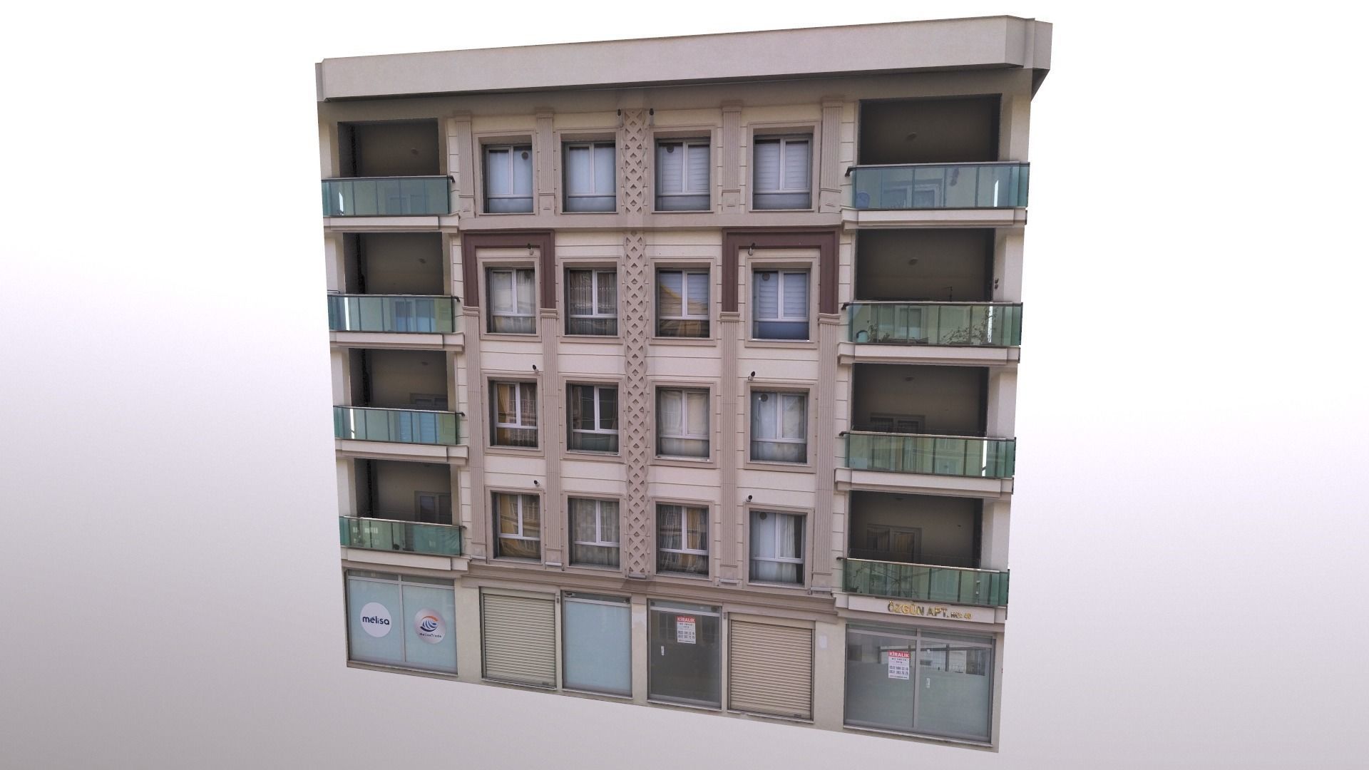 Architectural Building-4 Low-poly 3D model_13