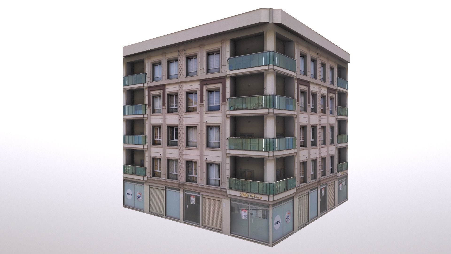 Architectural Building-4 Low-poly 3D model_21