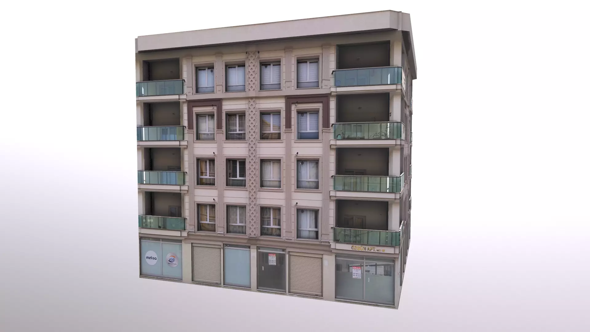 Architectural Building-4 Low-poly 3D model_0