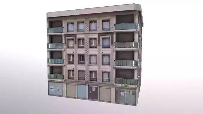 Architectural Building-4 Low-poly 3D model