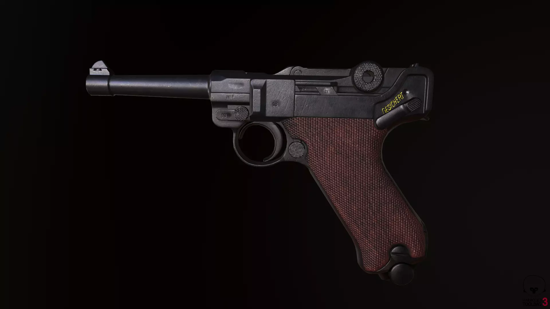 Luger P08 Low-poly 3D model_0