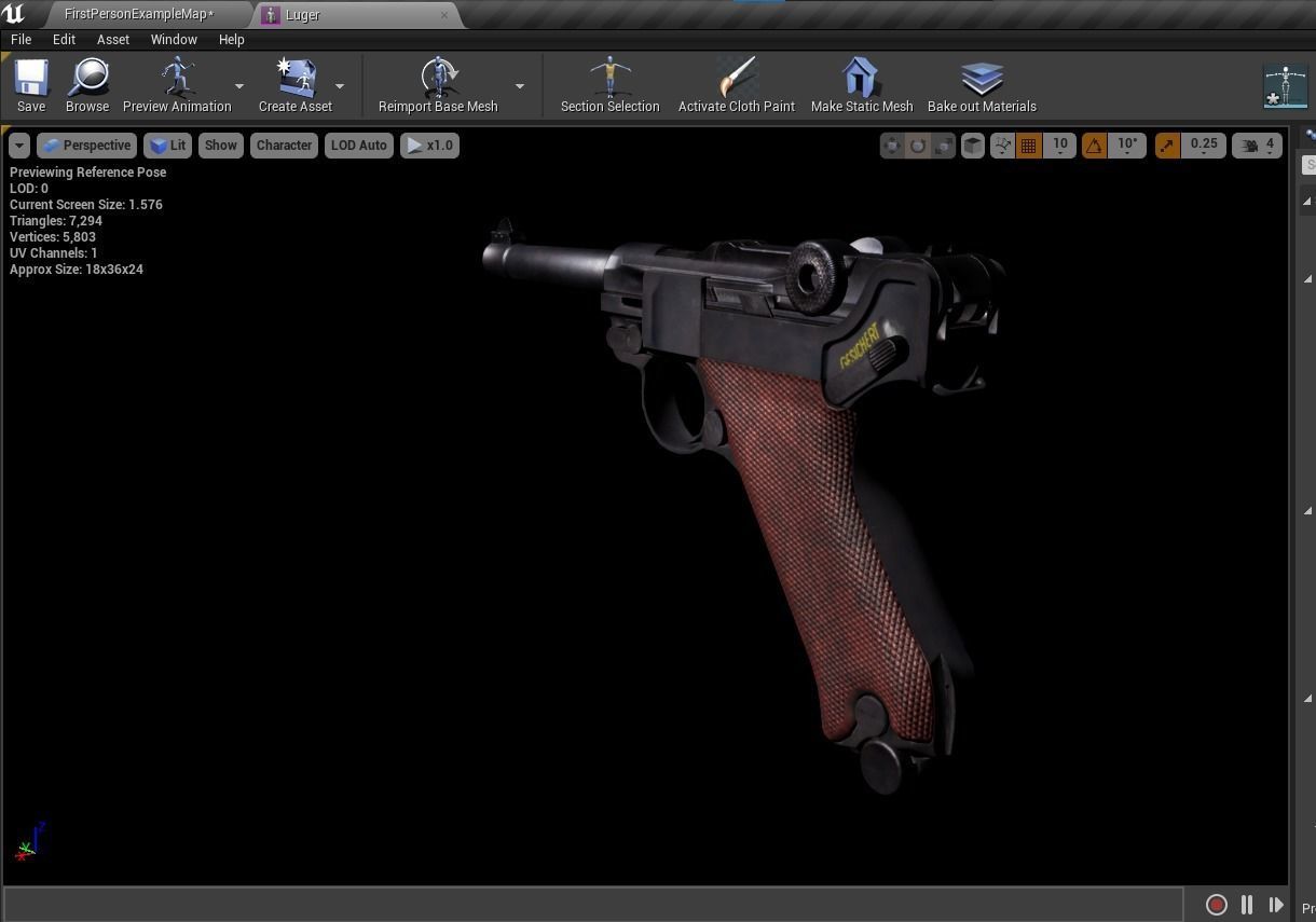 Luger P08 Low-poly 3D model_13
