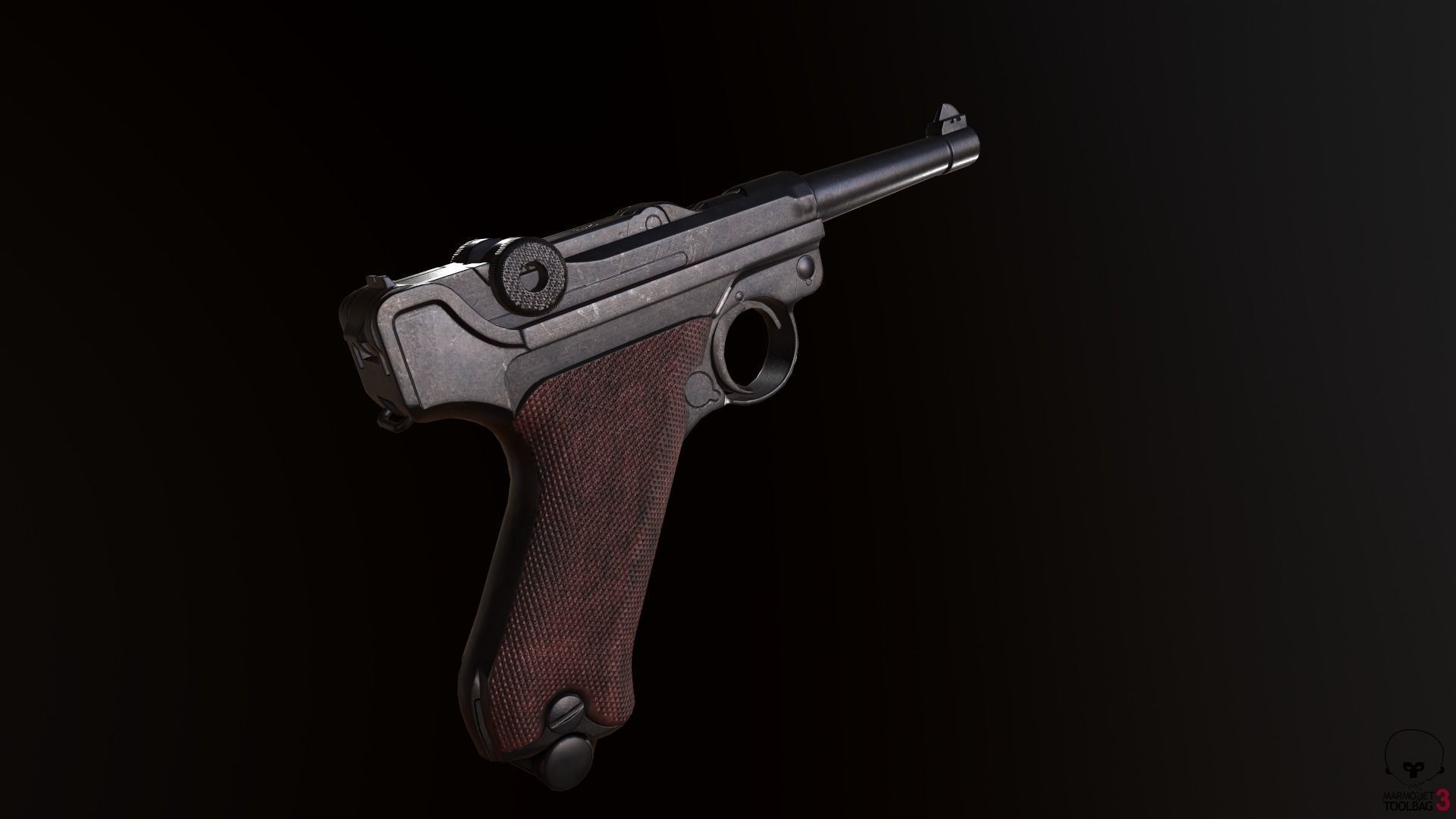 Luger P08 Low-poly 3D model_4