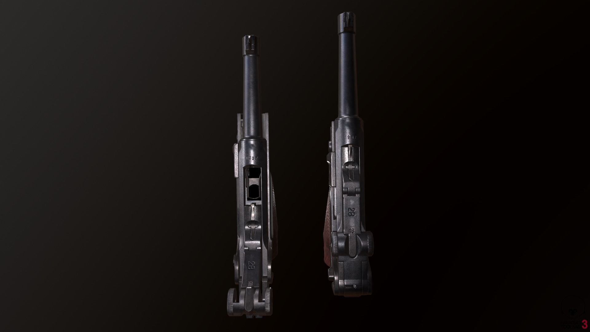 Luger P08 Low-poly 3D model_7