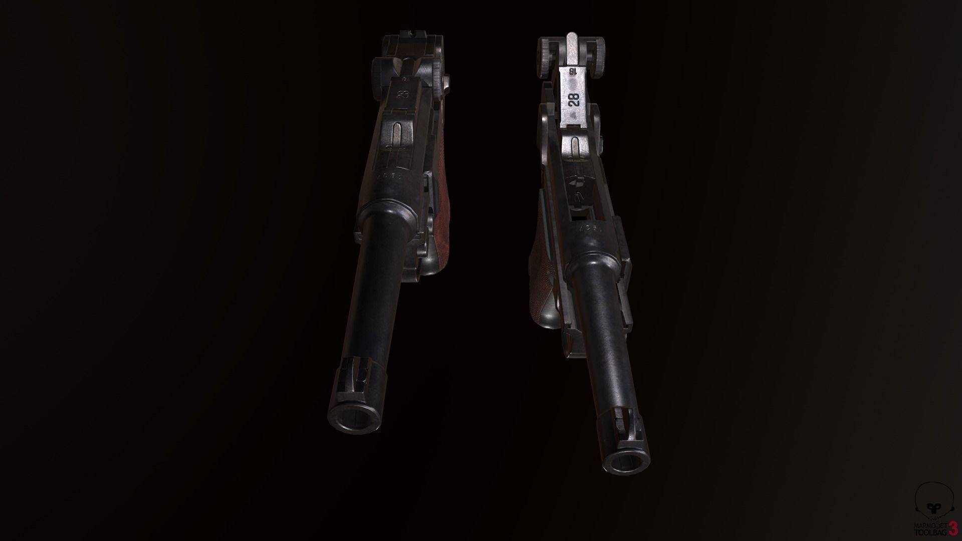 Luger P08 Low-poly 3D model_10