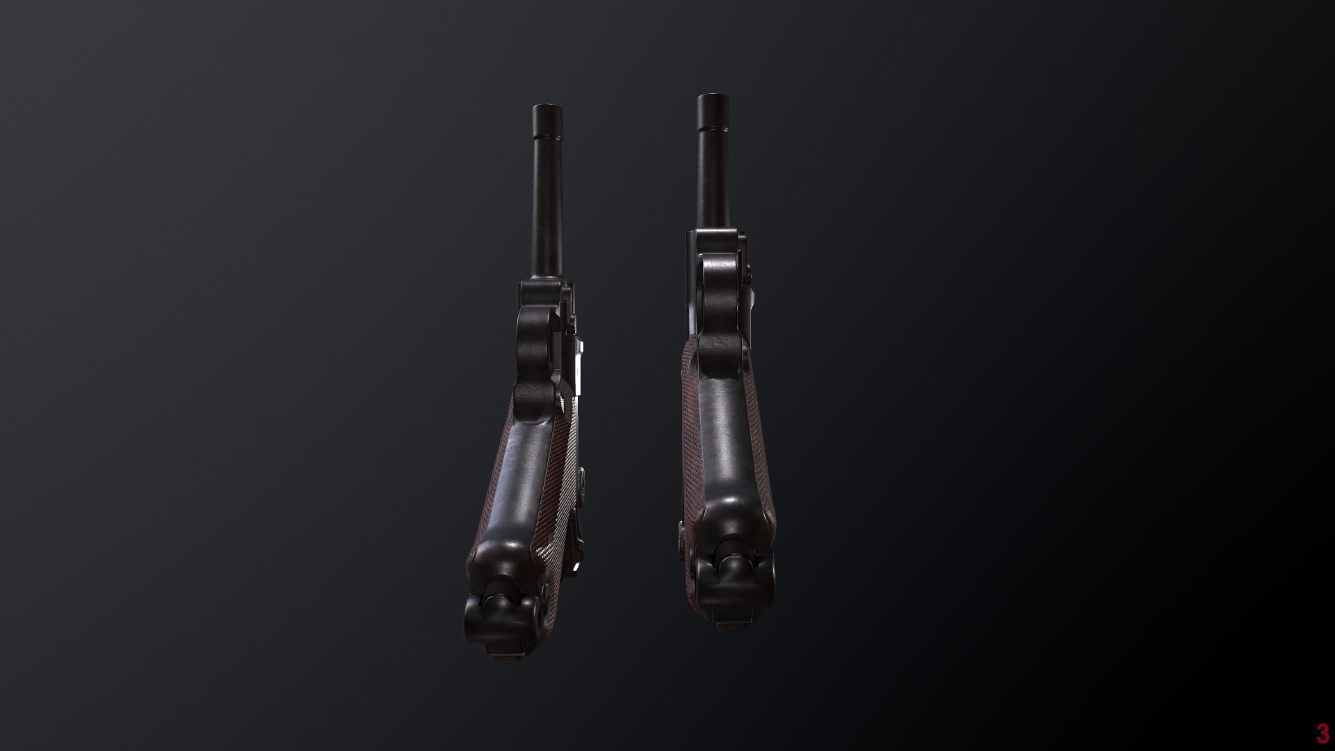 Luger P08 Low-poly 3D model_8