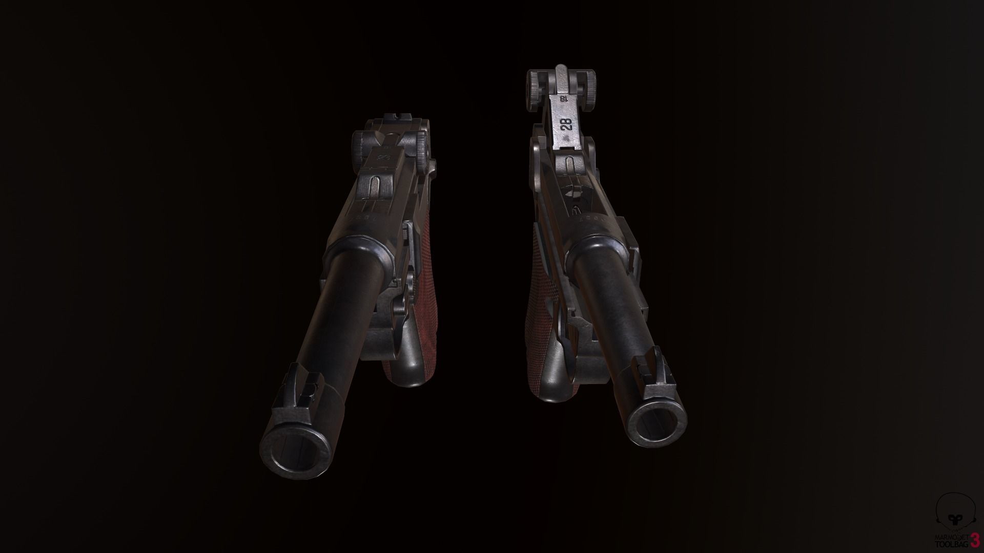 Luger P08 Low-poly 3D model_11