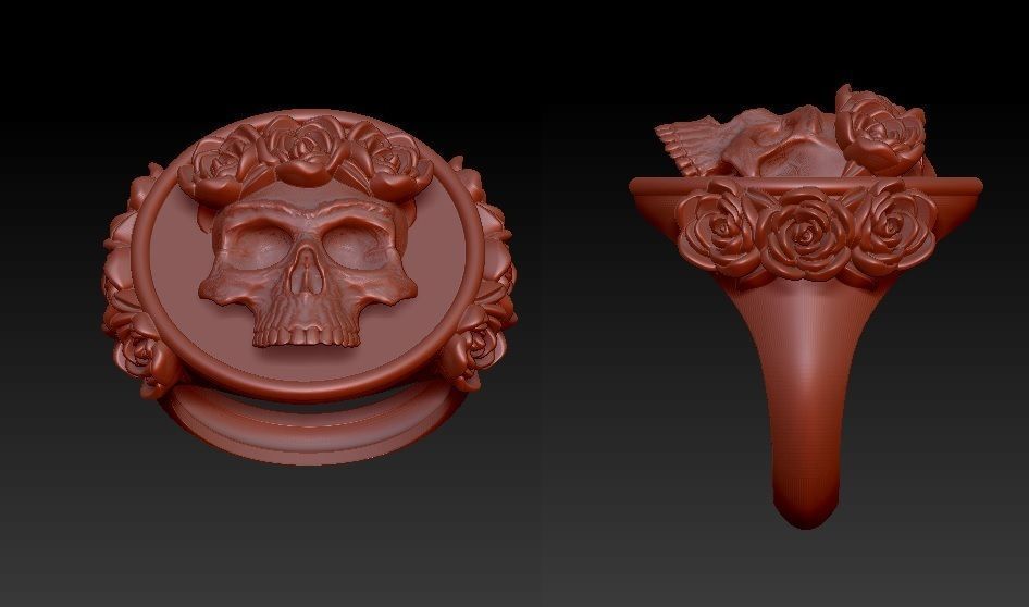  Frida Kahlo Skull Ring 3d Print 3D print model_2
