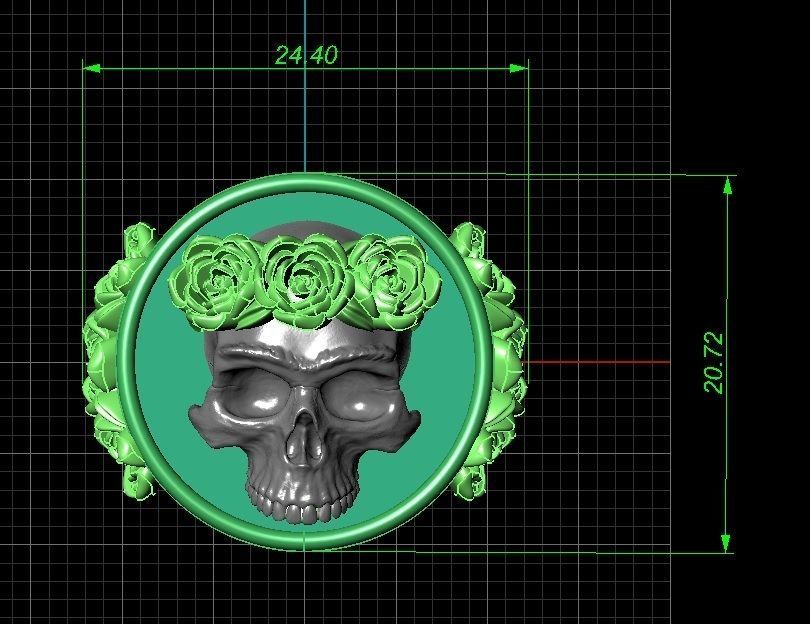  Frida Kahlo Skull Ring 3d Print 3D print model_3