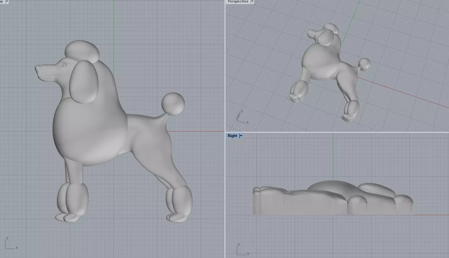 Poodle pendant  3D print model_0