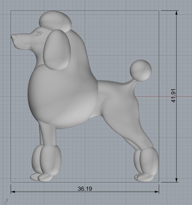 Poodle pendant  3D print model_1
