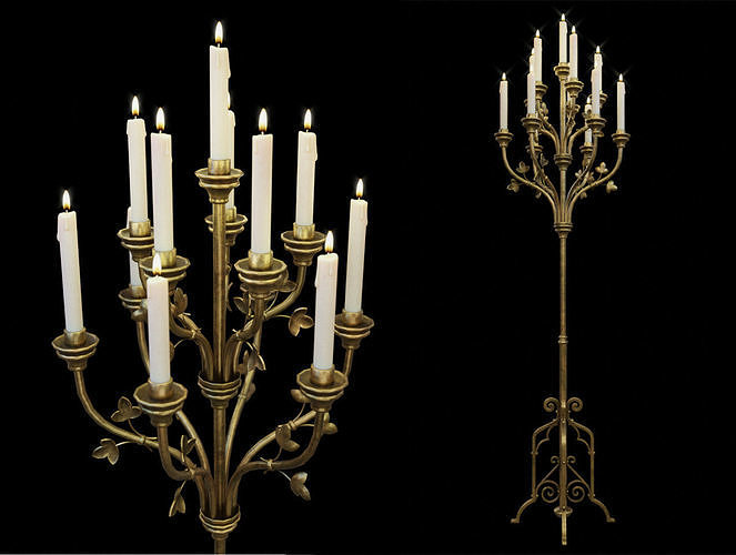 Floor Standing Candle Holder Low-poly 3D model