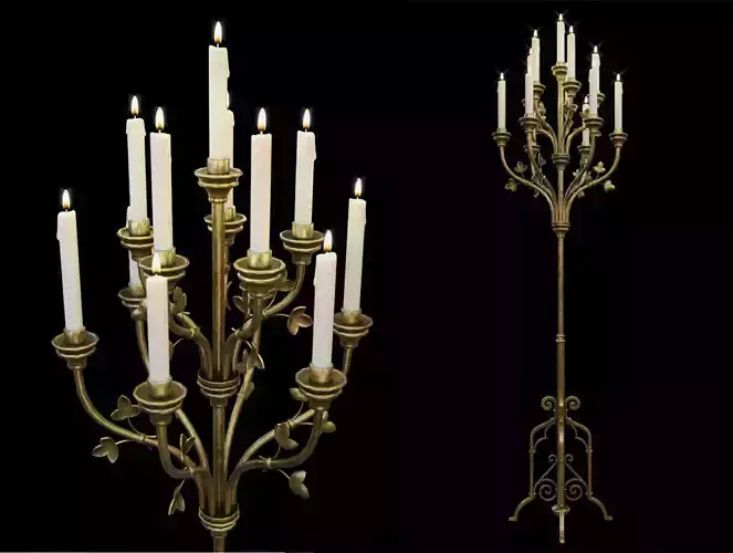 Floor Standing Candle Holder Low-poly 3D model