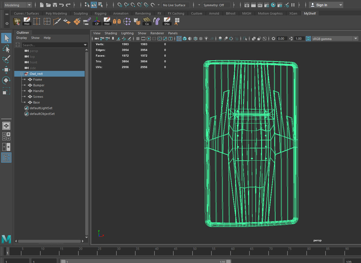 Shield with Owl Low-poly 3D model_8