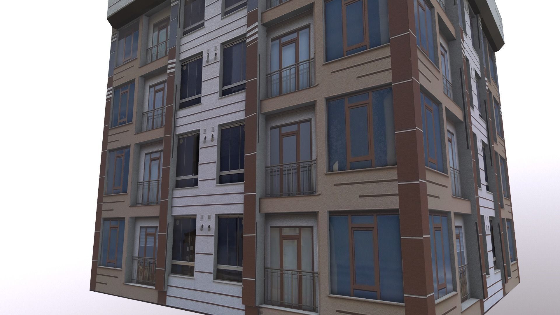 Architectural Building-3 Low-poly 3D model_7