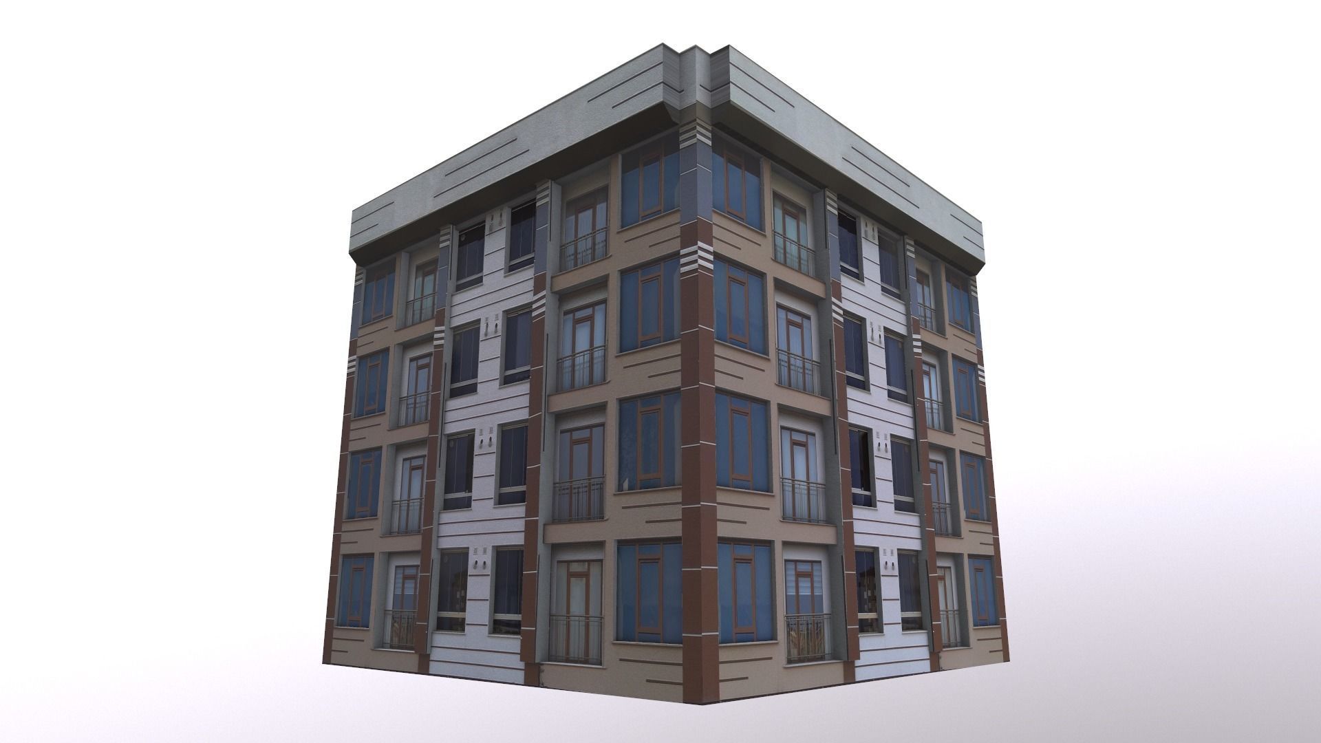 Architectural Building-3 Low-poly 3D model_15