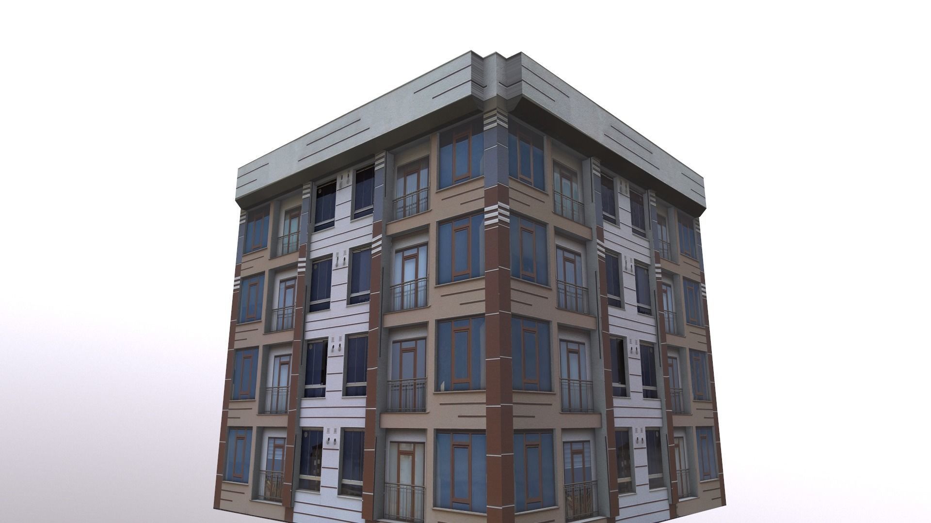 Architectural Building-3 Low-poly 3D model_13