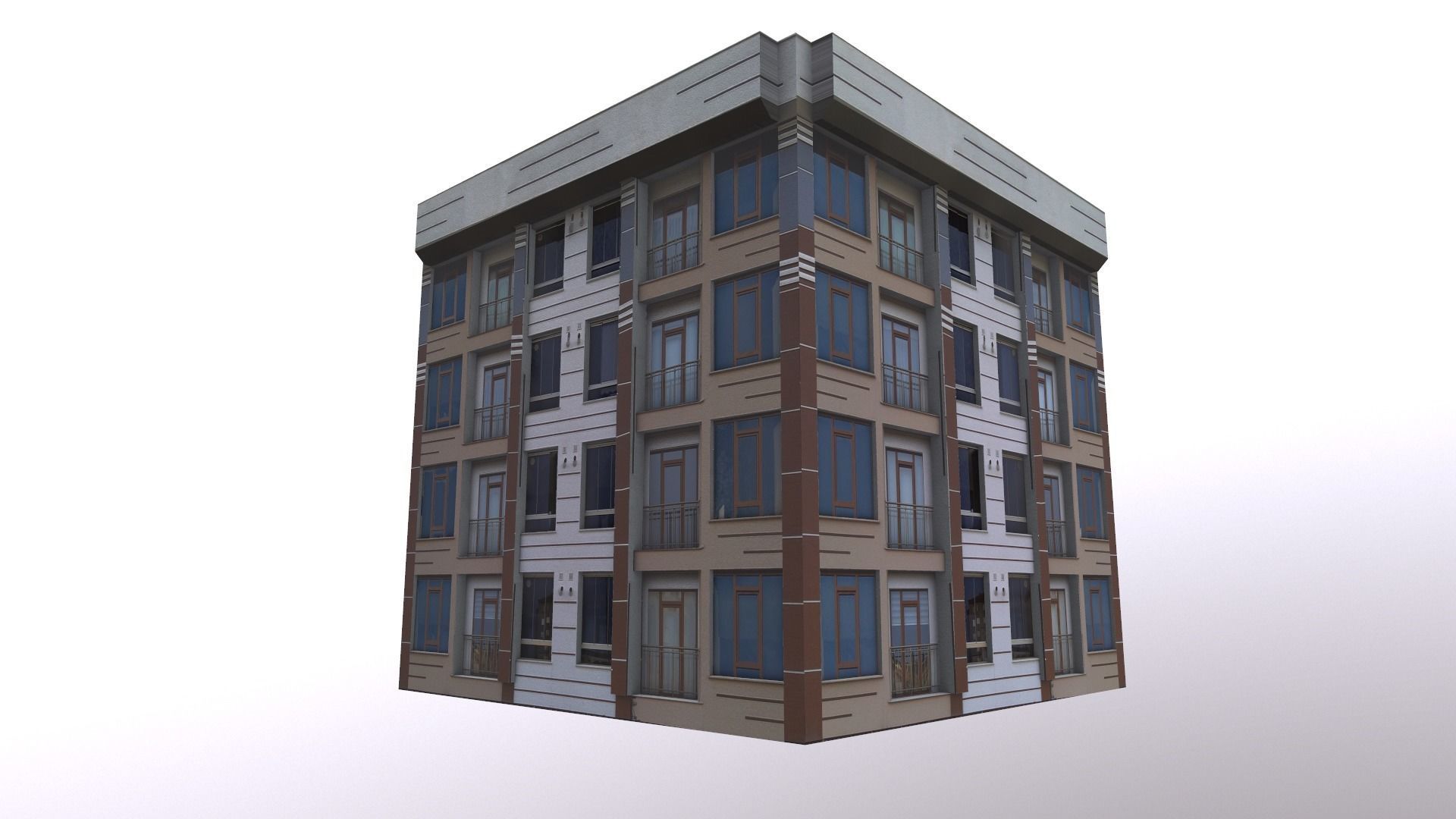Architectural Building-3 Low-poly 3D model_11