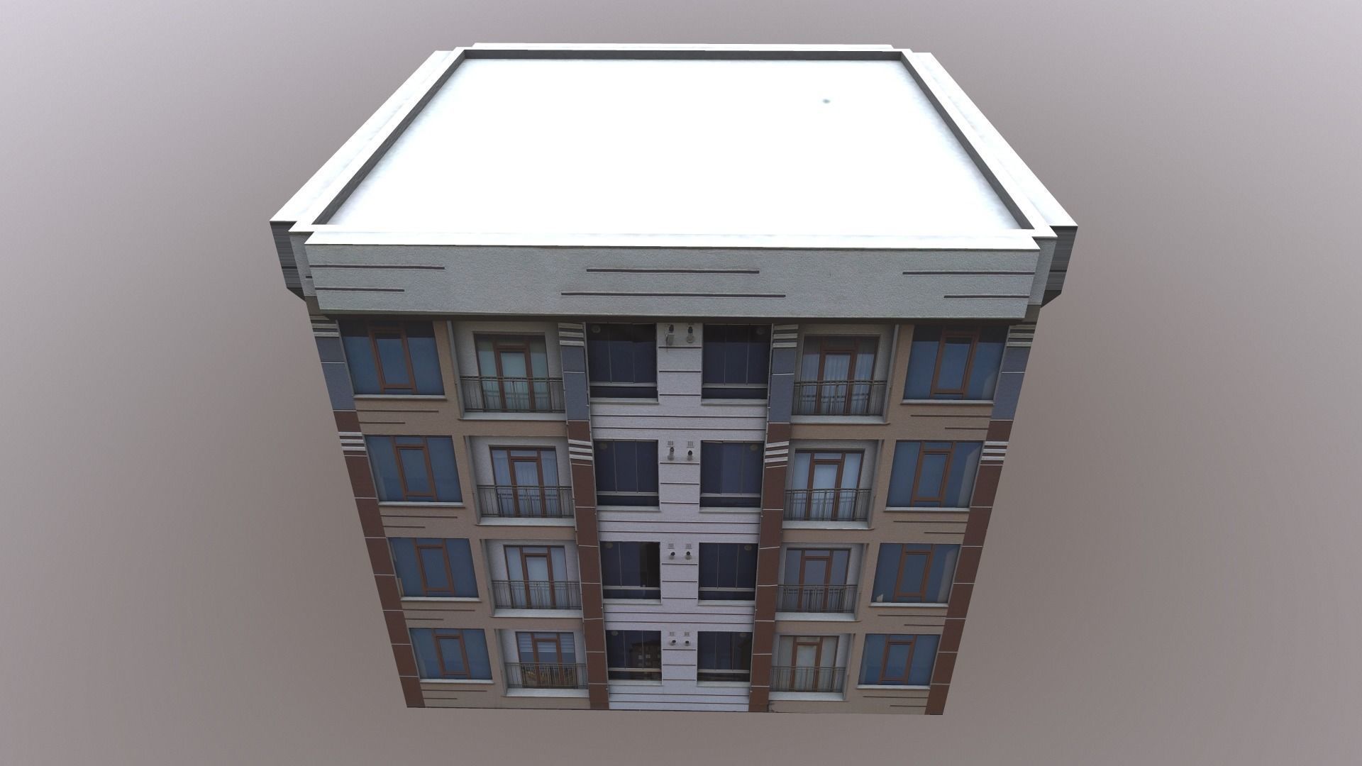 Architectural Building-3 Low-poly 3D model_12