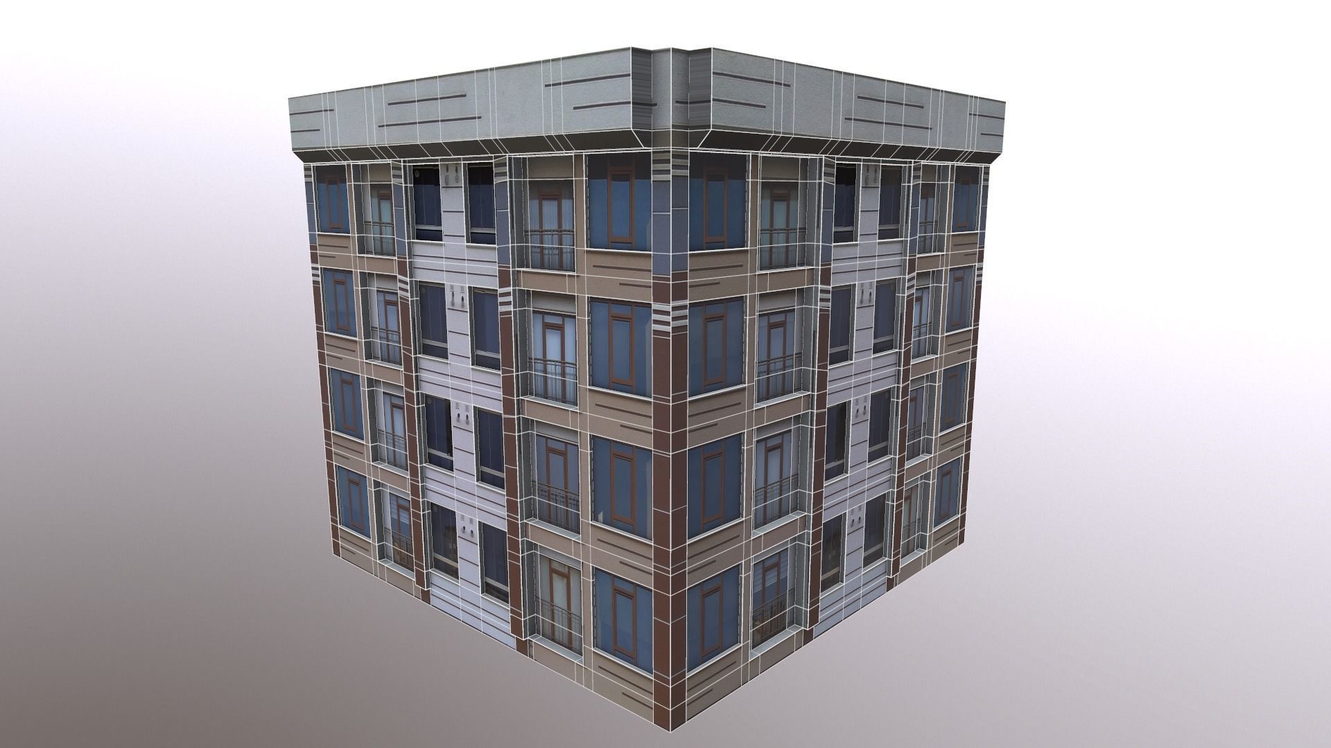Architectural Building-3 Low-poly 3D model_20