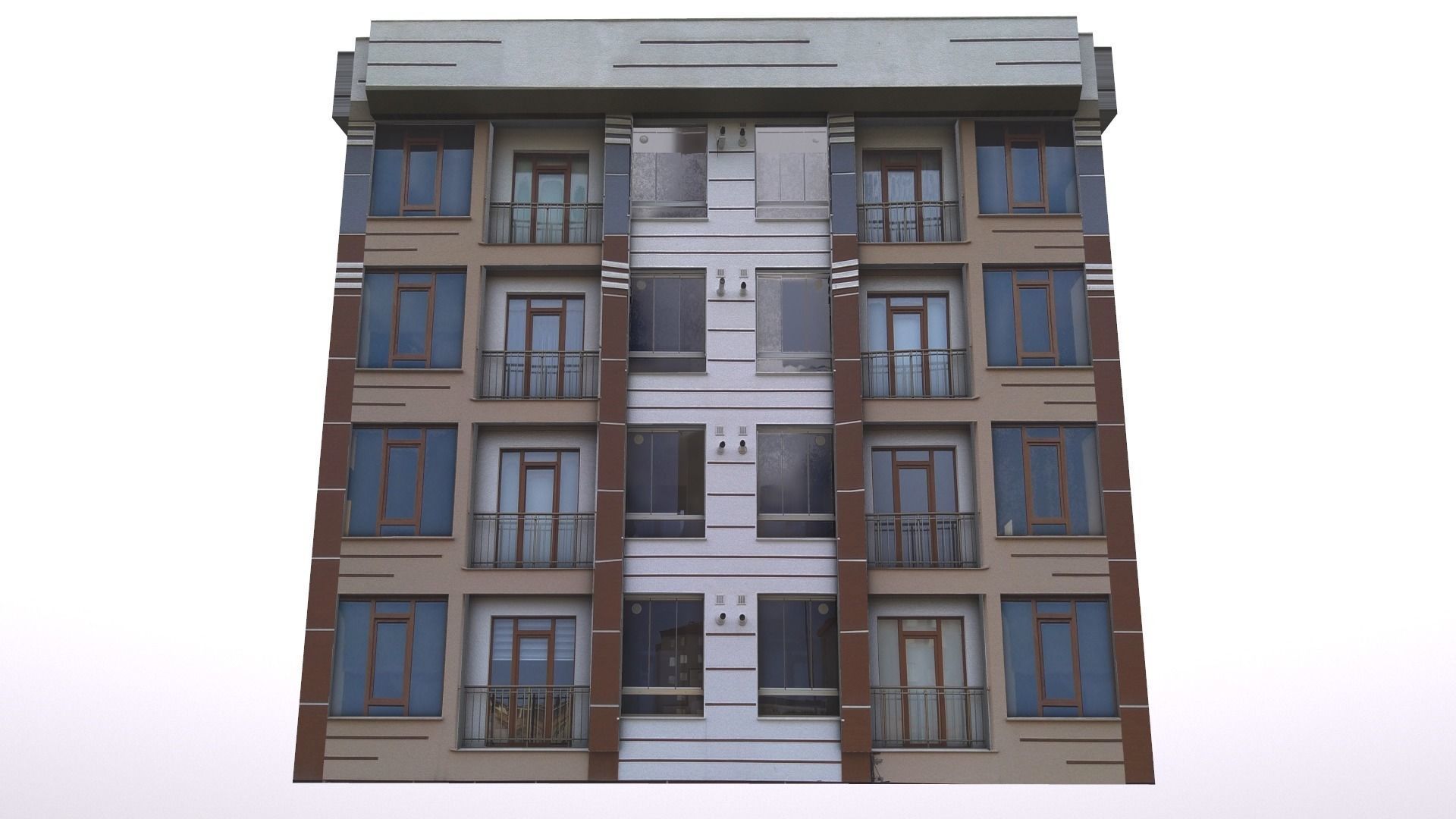 Architectural Building-3 Low-poly 3D model_9