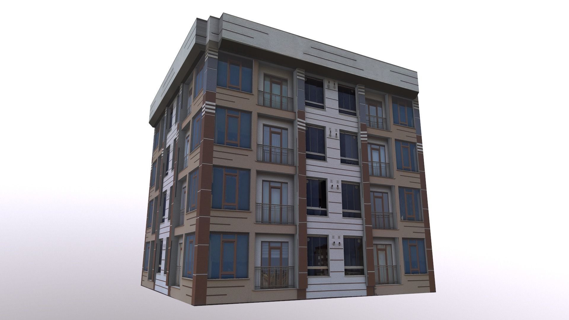 Architectural Building-3 Low-poly 3D model_16