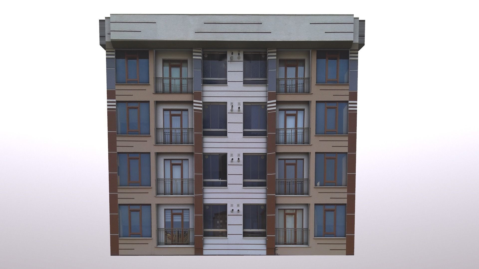 Architectural Building-3 Low-poly 3D model_3