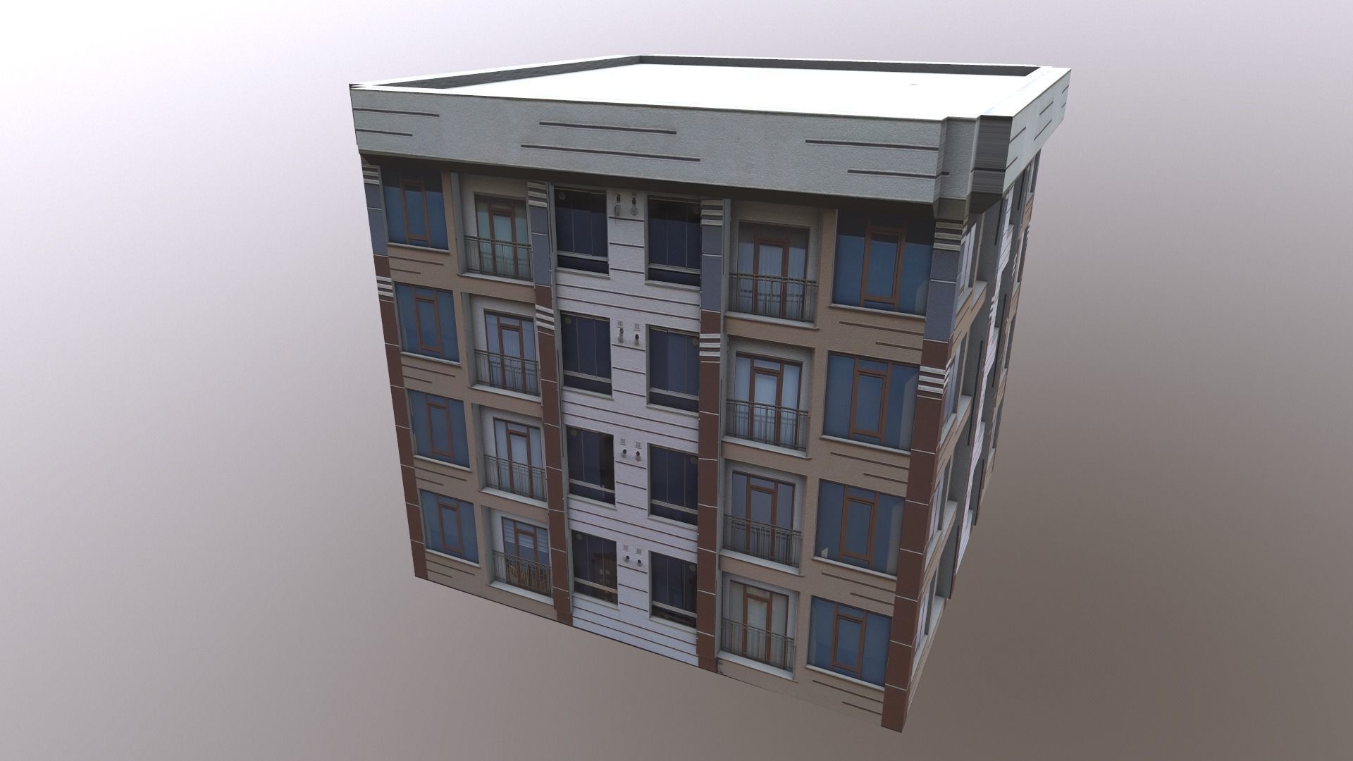 Architectural Building-3 Low-poly 3D model_17