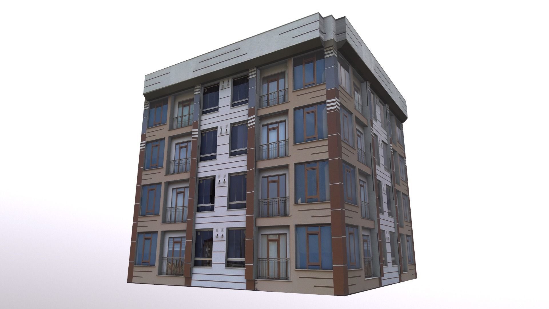 Architectural Building-3 Low-poly 3D model_14
