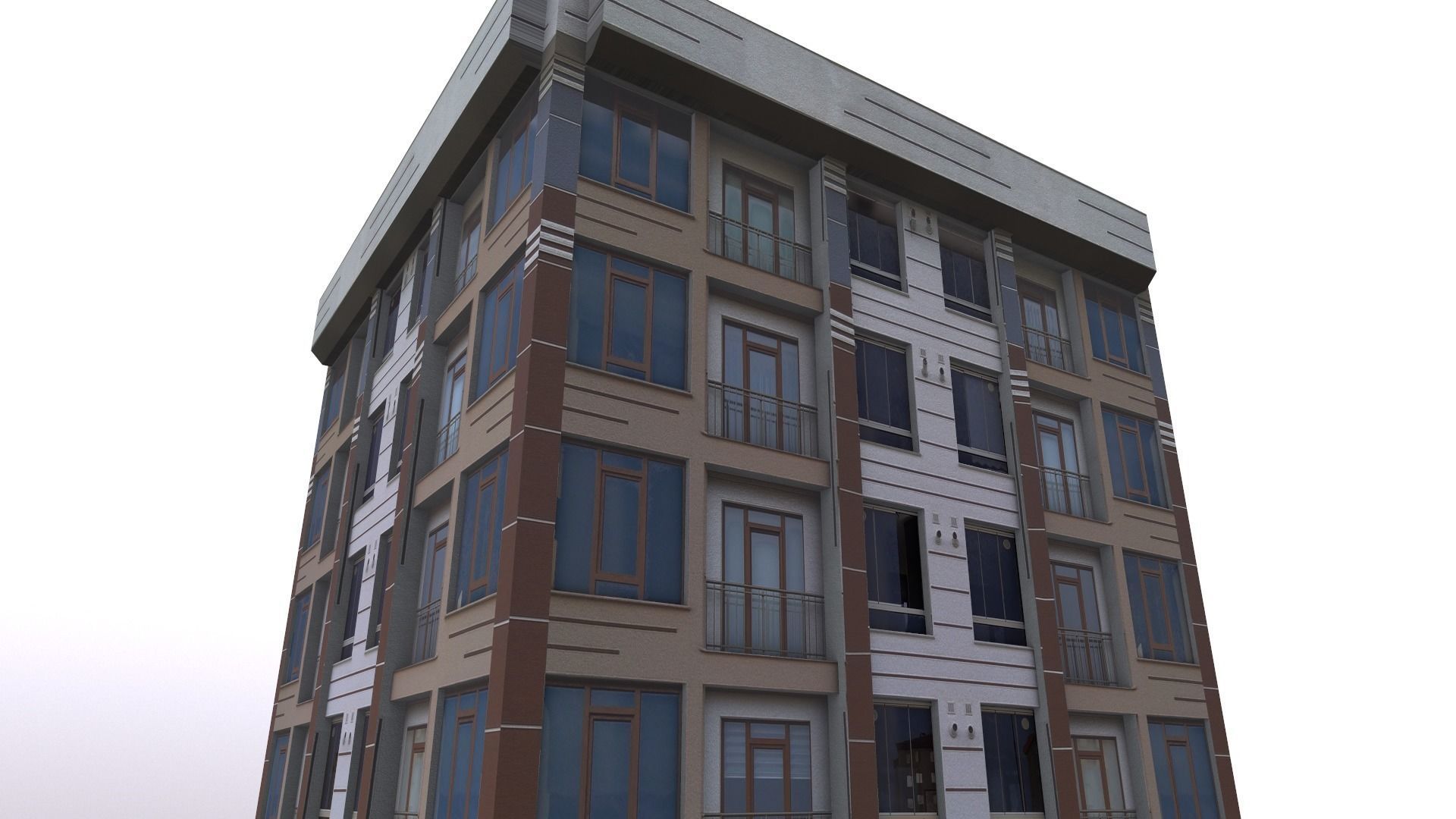 Architectural Building-3 Low-poly 3D model_19