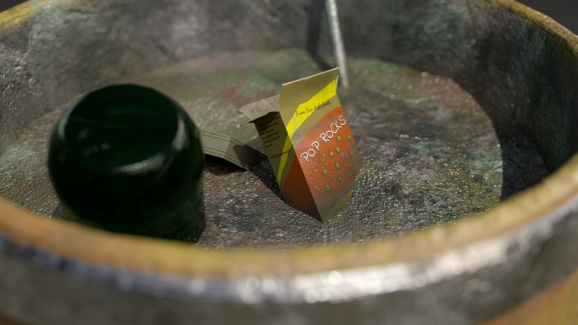 Trash can or bin Low-poly 3D model_10