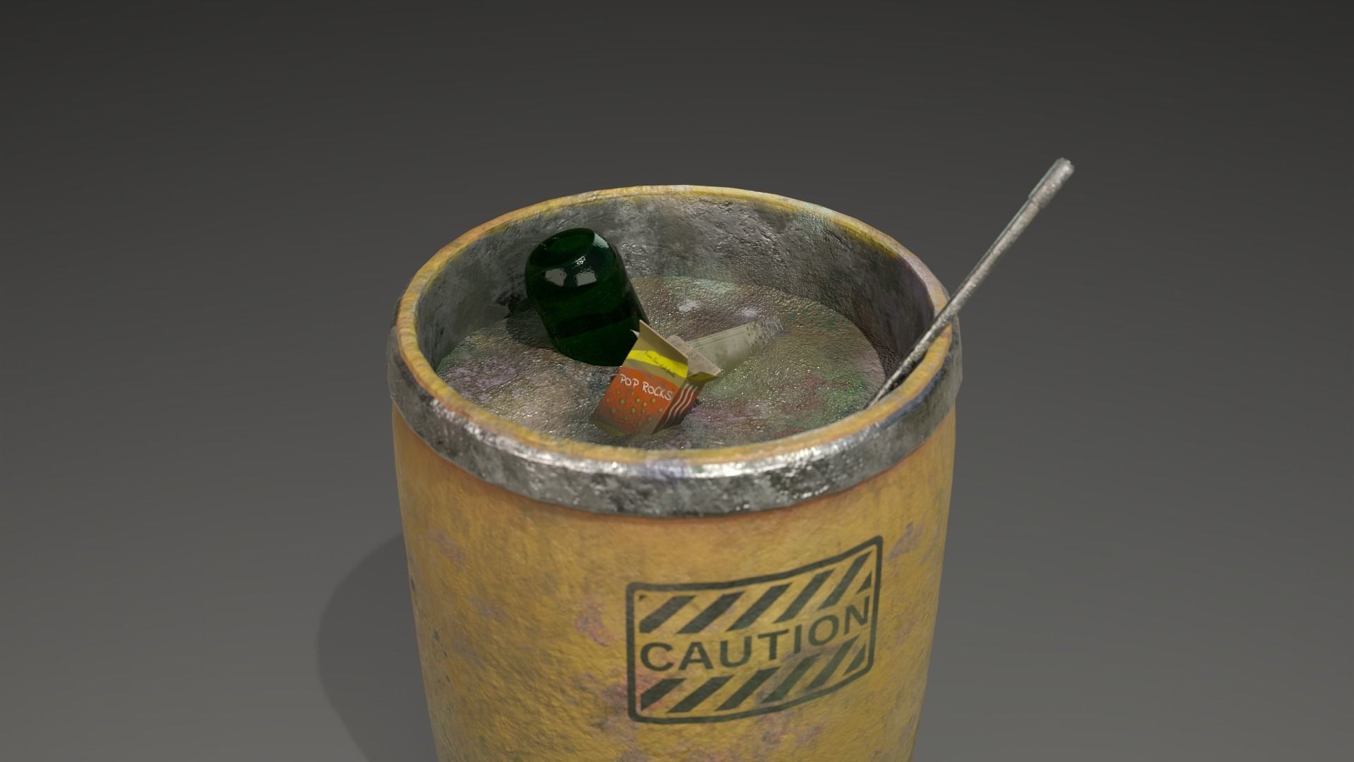 Trash can or bin Low-poly 3D model_5