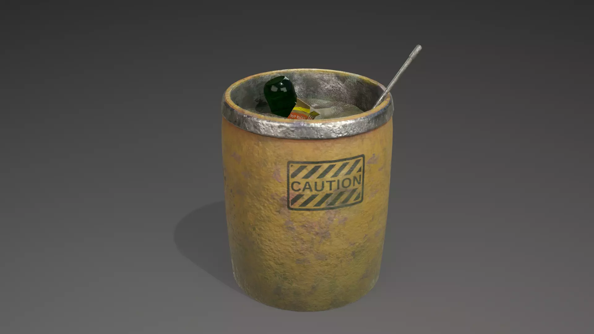 Trash can or bin Low-poly 3D model_0