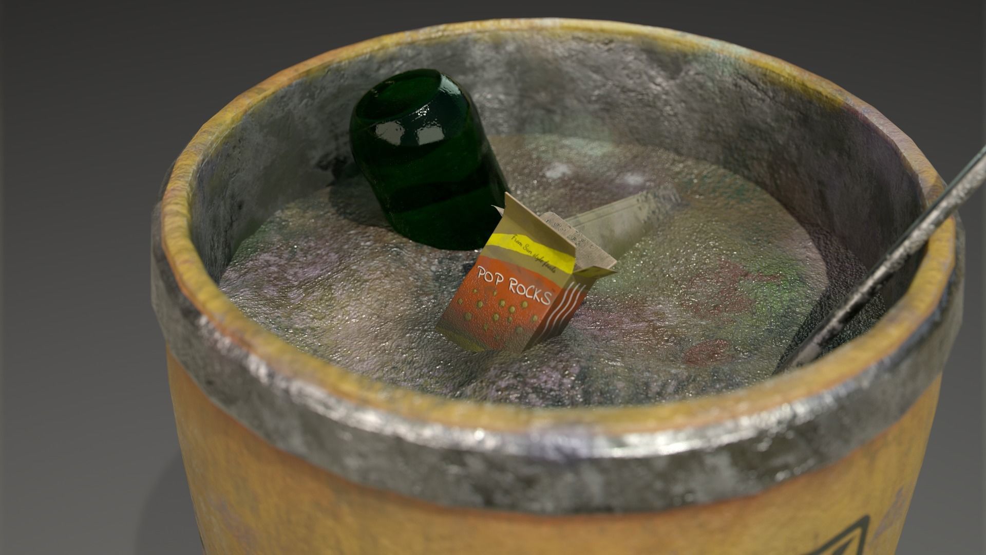 Trash can or bin Low-poly 3D model_9